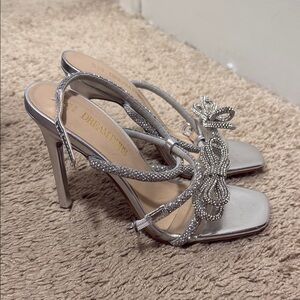 Dream Pairs Silver Rhinestone Embellished Heels